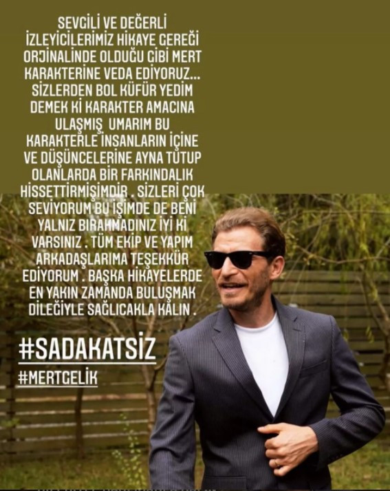 Sadakatsiz dizisinde flaş ayrılık! Ünlü oyuncudan veda mesajı! - Resim : 2