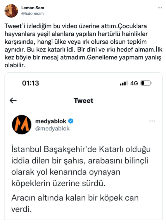 Twitter Leman Sam'ın tweetini sildi; Sam'dan yeni açıklama geldi - Resim : 2