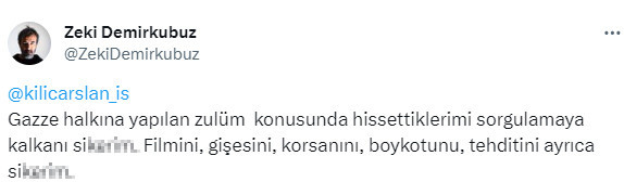 'Boykot' ve 'korsan' çağrısı yapmıştı! Zeki Demirkubuz'dan Yeni Şafak yazarına küfürlü yanıt - Resim : 1