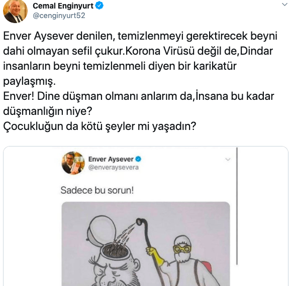 Cemal Enginyurt’tan Enver Aysever'e ağır sözler: Beyni olmayan, sefil, çukur... - Resim : 1