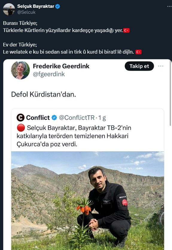 Selçuk Bayraktar’dan o paylaşıma yanıt! "Burası Türkiye; Türklerle Kürtlerin..." - Resim : 1