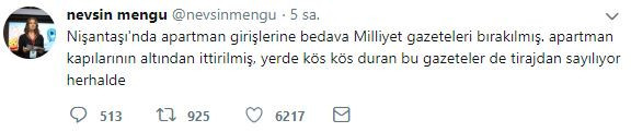 "Nişantaşı'nda apartman girişlerine bedava Milliyet gazeteleri bırakılmış!" - Resim : 1
