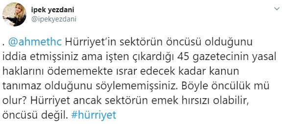 Hürriyet ile yolları ayrılan isimden Ahmet Hakan’a zor soru! Böyle öncülük mü olur? - Resim : 1