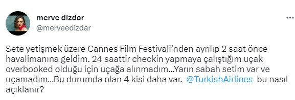 Merve Dizdar Cannes dönüşü uçağa alınmadı - Resim : 1