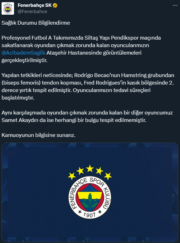 Taraftarların dünyası başına yıkıldı! Fenerbahçe'de takımın bel kemiği ilk devreyi kapattı - Resim : 1
