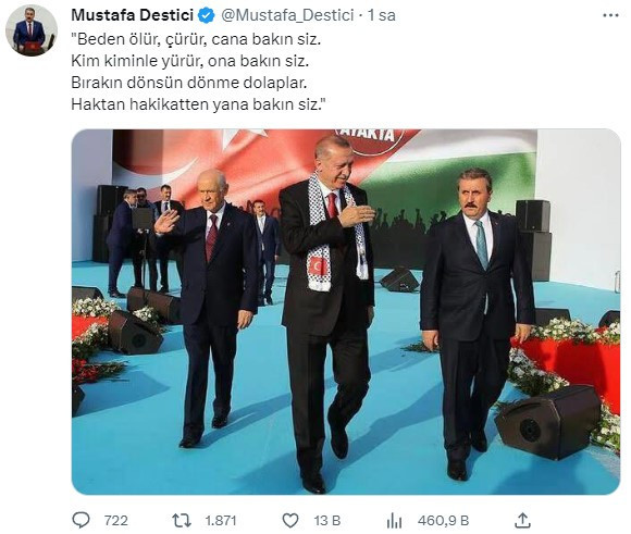 Milletvekili seçilemeyen Destici o şiiri paylaştı - Resim : 1
