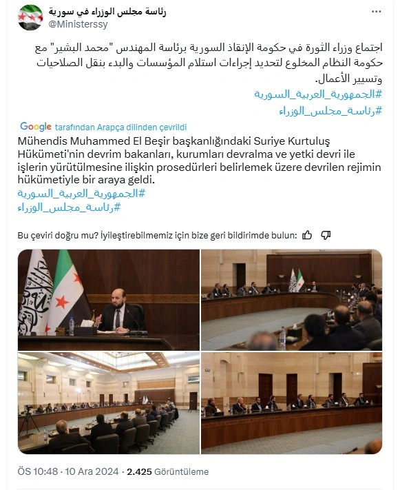 Suriye Başbakanı Muhammed El Beşir'den ilk paylaşım - Resim : 2