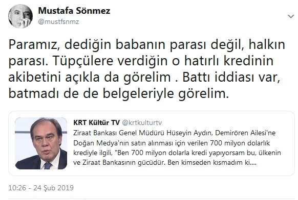 Ziraat Bankası'na Demirören kredisi tepkisi: Babanın değil, halkın parası - Resim : 2