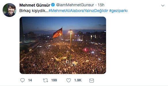Mehmet Günsür'den Gezi paylaşımı: Birkaç kişiydik... - Resim : 1