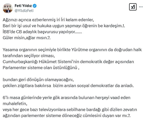 MHP'li Yıldız'dan adaylık başvurusu yapan İmamoğlu'na tepki: Güler misin, ağlar mısın? - Resim : 1