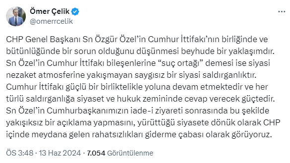 AK Parti'den Özgür Özel'e 'suç ortağı' tepkisi! "Nezaket atmosferine yakışmadı" - Resim : 1