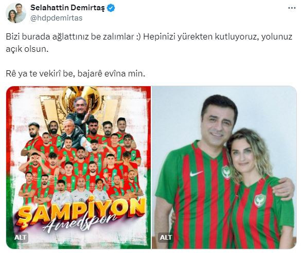 Amedspor, Selahattin Demirtaş'ı ağlattı - Resim : 1
