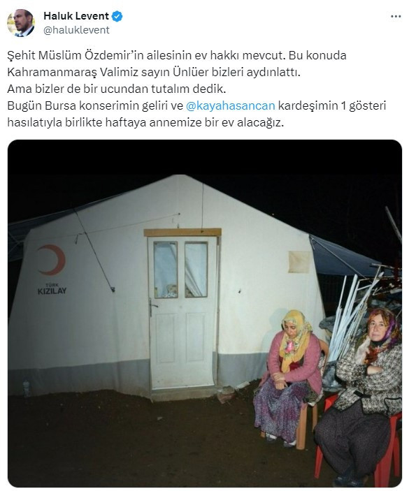 Çadırda kalan şehit ailesi için harekete geçildi! - Resim : 1