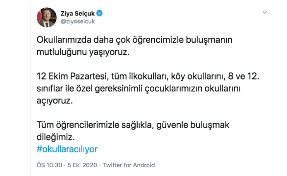 Bakan Selçuk'tan yüz yüze eğitim açıklaması! Tarih verdi... - Resim : 1