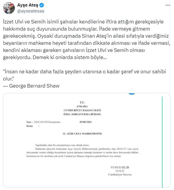 MHP'li Yönter ve Yalçın, Ayşe Ateş hakkında suç duyurusunda bulundu - Resim : 1