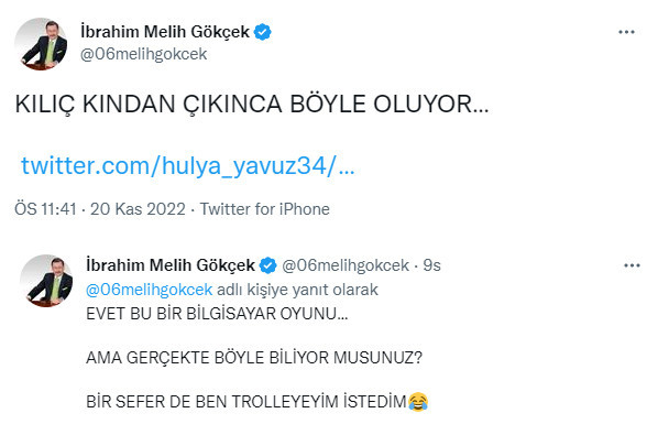 Melih Gökçek yine oyun videosu paylaştı, 'trolledim' dedi! - Resim : 1