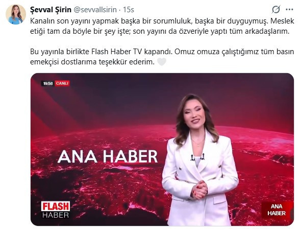 Flash Haber TV kapandı: Ana haber spikeri kapanışı böyle duyurdu - Resim : 2