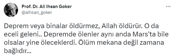 “Profesör”den depremle ilgili akıl almaz sözler: "Deprem öldürmez, Allah öldürür" - Resim : 1