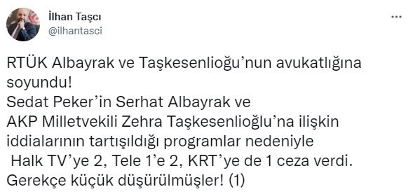 RTÜK’ten üç kanala ‘Serhat Albayrak’ cezası! “Küçük düşürdükleri” gerekçesiyle... - Resim : 1