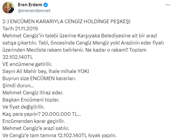 Cemil Tugay'dan 'Cengiz'e arazi satışı' açıklaması: Acemi olduğum bir dönemdi - Resim : 1