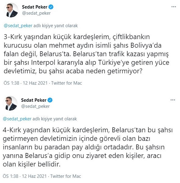 Sedat Peker'den 'Çiftlik Bank' iddiası: Mehmet Aydın Bolivya'da değil - Resim : 1