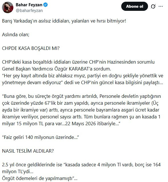Barış Yarkadaş iddia etmişti… CHP’li üst düzey isim yanıtladı: Partide kasa boşaldı mı? - Resim : 1