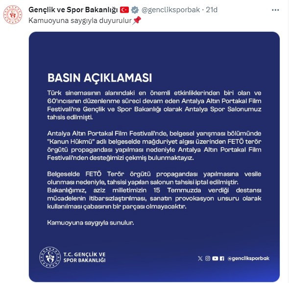 Altın Portakal krizi! Bakanlıklar peş peşe festivalden çekiliyor! - Resim : 1