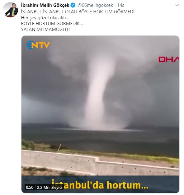 Melih Gökçek, hortumu da İmamoğlu'na bağladı: Her şey güzel olacaktı - Resim : 1