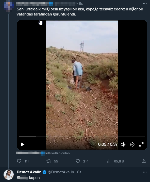 Demet Akalın, köpeğe tecavüz ettiği iddia edilen adama öfke kustu: S....z kopsun! - Resim : 1