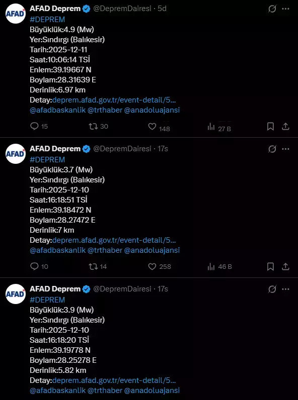 Balıkesir'de 4.9 büyüklüğünde deprem - Resim : 1