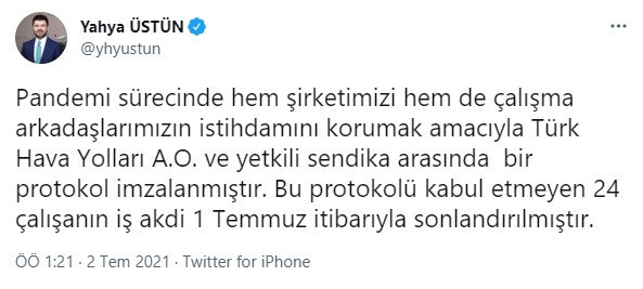 THY, 2 bin 500 kişinin işten çıkarıldığı iddiasını yalanladı - Resim : 2