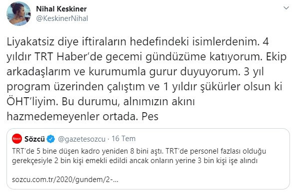 Sözcü yazarı TRT çalışanlarını kızdırdı! Twitter’da liyakat kampanyası! - Resim : 2