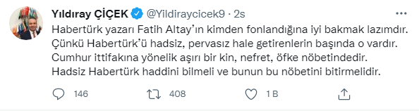 Bahçeli'nin danışmanı Fatih Altaylı'yı hedef aldı: Hadsiz HaberTürk haddini bilmeli - Resim : 1