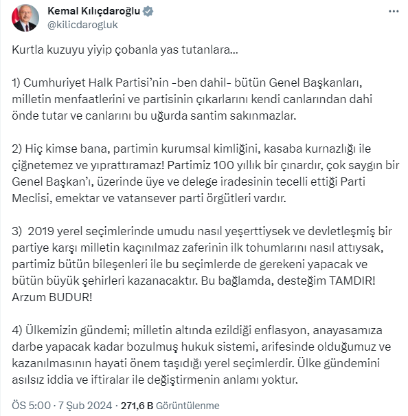 “Sahaya çıkmıyor” eleştirilerine cevap: “Kurtla kuzuyu yiyip çobanla yas tutanlara..." - Resim : 1