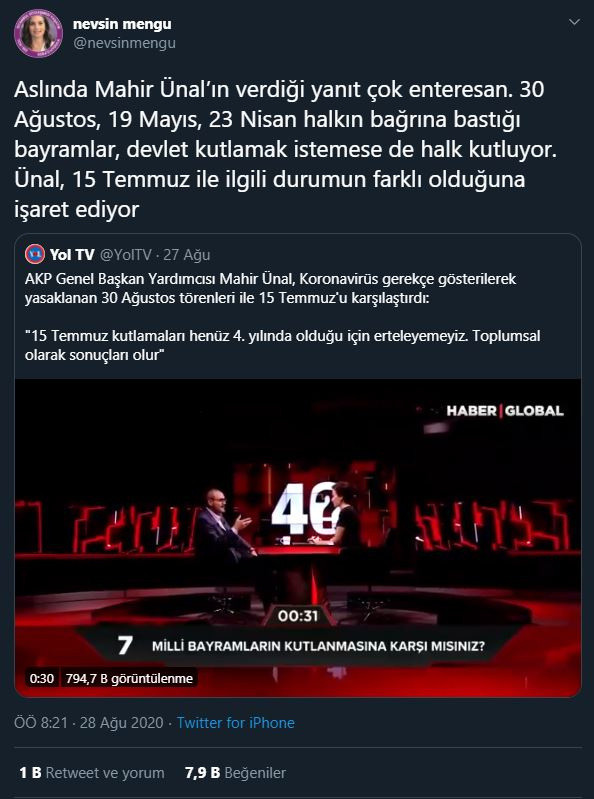 Nevşin Mengü'den Mahir Ünal'ın açıklamasına tepki - Resim : 1
