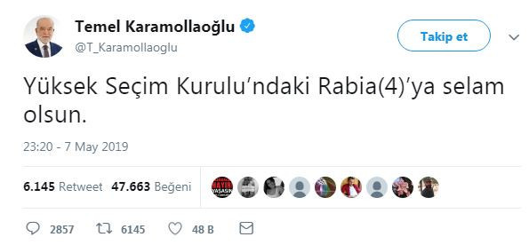 Temel Karamollaoğlu'ndan YSK'ya Rabia göndermesi - Resim : 1