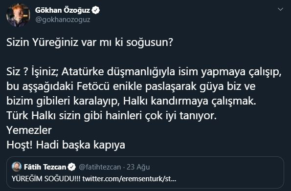 Gökhan Özoğuz'dan Fatih Tezcan'a: Hoşt! Hadi başka kapıya - Resim : 3