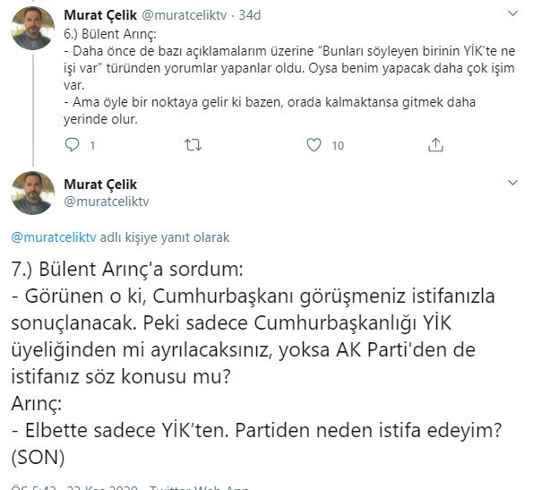 Erdoğan'ın sözlerinden sonra Arınç'tan ilk açıklama! "Ben başkaları gibi Twitter'dan..." - Resim : 2
