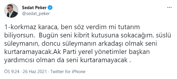 Sedat Peker’den yeni Korkmaz Karaca iddiası! "Deniz Baykal’a getirdiği kızlardan..." - Resim : 1
