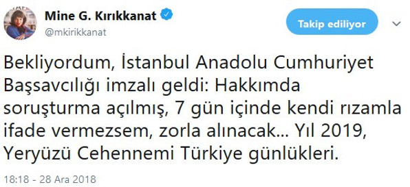 Bir soruşturma da Mine Kırıkkanat'a! - Resim : 1