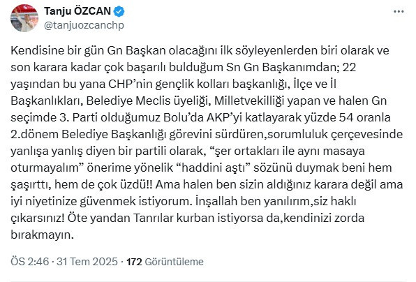 CHP’de “şer ittifakı” gerilimi: Tanju Özcan ve Özgür Özel arasında karşılıklı açıklamalar - Resim : 2