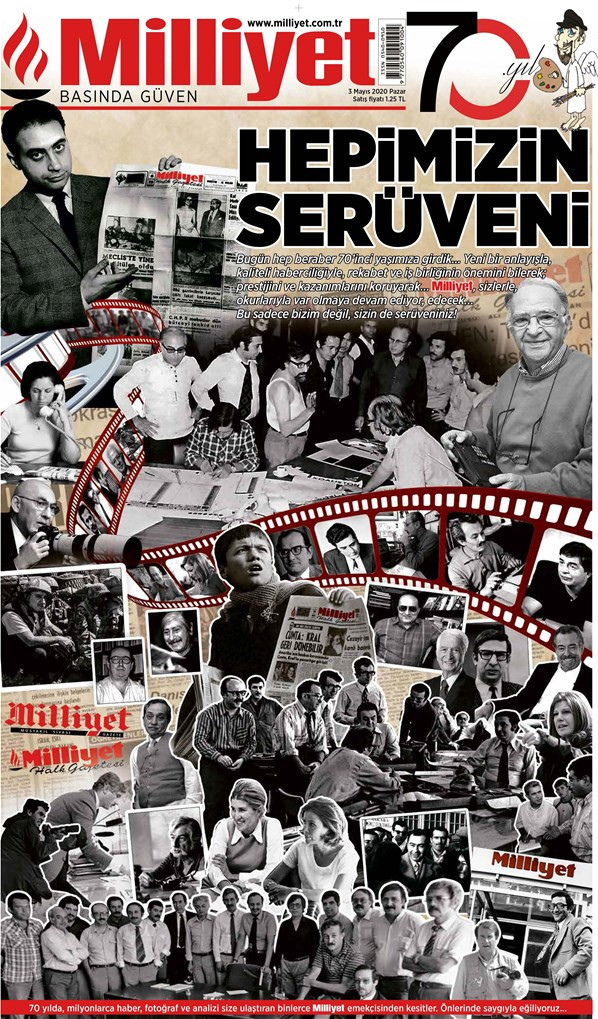 Milliyet'ten 70. yılına özel kapak! - Resim : 1