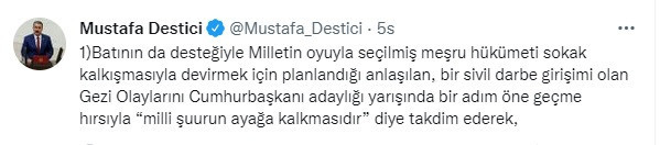 Destici'den Akşener'e "Gezi Parkı" tepkisi! - Resim : 1