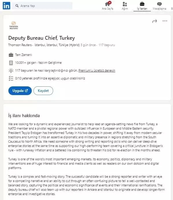 Reuters'ın skandal ilanına Türkiye'den misilleme geldi! - Resim : 1