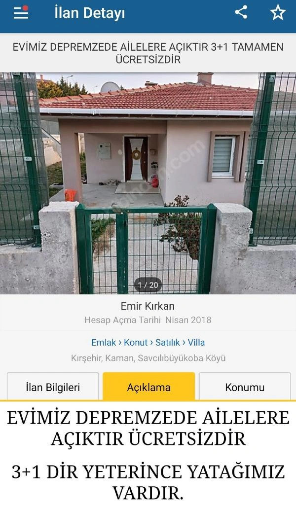 Duygulandıran ilanlar! Kiralık evleri depremzedelere ücretsiz veriyorlar - Resim : 1