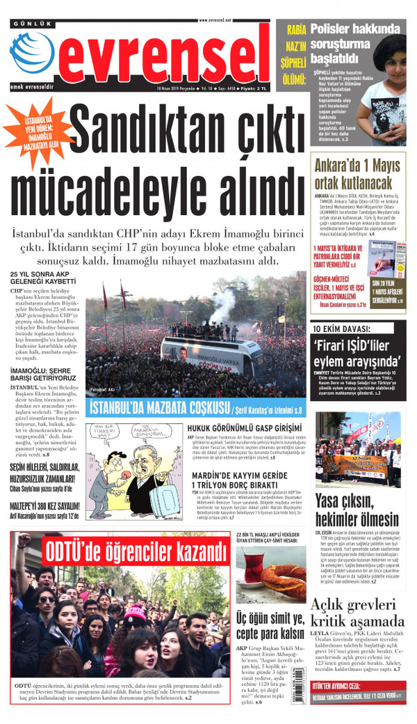 Ekrem İmamoğlu'nu hangi gazete nasıl gördü? - Resim : 14