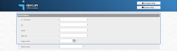 www.iskur.gov.tr üzerinden işsizlik maaşı başvurusu için profil oluşturma
