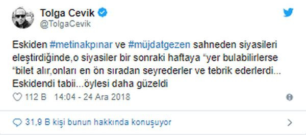 Tolga Çevik'ten Metin Akpınar ve Müjdat Gezen paylaşımı - Resim : 1