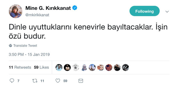 Mine Kırıkkanat'tan tartışma yaratacak 'kenevir' paylaşımı: 'Dinle uyuttuklarını....' - Resim : 1