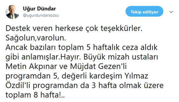 Uğur Dündar'dan milyonluk RTÜK cezalarına sert tepki: İleri demokrasi böyle bir şey! - Resim : 2